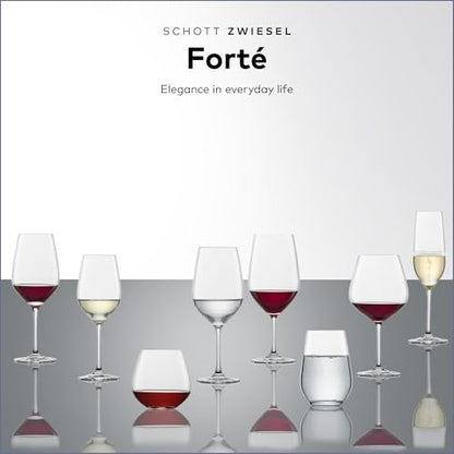 SCHOTT ZWIESEL Forté Champagne Flute (Set of 6), Champagne Glasses with Effervescence Point, Dishwasher-Safe Machine-Made Tritan Crystal Glasses, Made in Germany (8 Ounce) - color: Clear - Champagne Flute, size: 7.7 Ounces