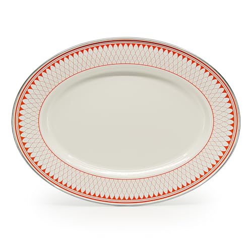 Golden Rabbit Enamelware Oval Platter, 12 x 16in, Siera Sevilla - color: Siera Sevilla