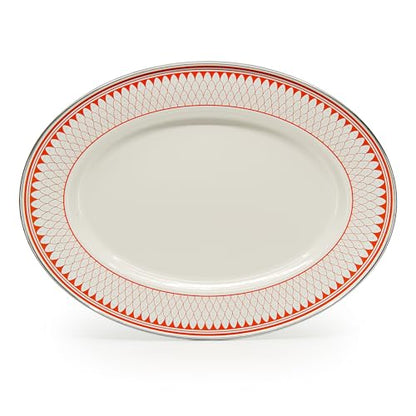 Golden Rabbit Enamelware Oval Platter, 12 x 16in, Siera Sevilla - color: Siera Sevilla
