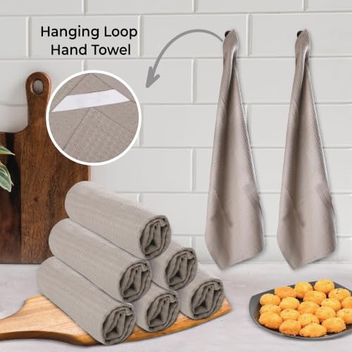 Urban Villa Kitchen Towels Cotton Dish Towels 20”x30” (Set of 6) Tan - color: 059 Tan, size: 18" x 28" (Set of 6)