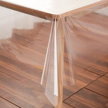 Clear Plastic Tablecloth Protector Rectangle 60x140 inch Waterproof Oilproof Stain Resistant Wipeable Table Cover for Dining Tables - size: 60" x 140" (Rectangular)