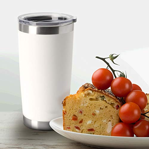 HASLE OUTFITTERS 20oz Tumblers Bulk Stainless Steel Cup with Lid Double Wall Vacuum Insulated Coffee Mug for Cold & Hot Drinks 1 Pack, White - color: White-A, size: 1 Count (Pack of 1)