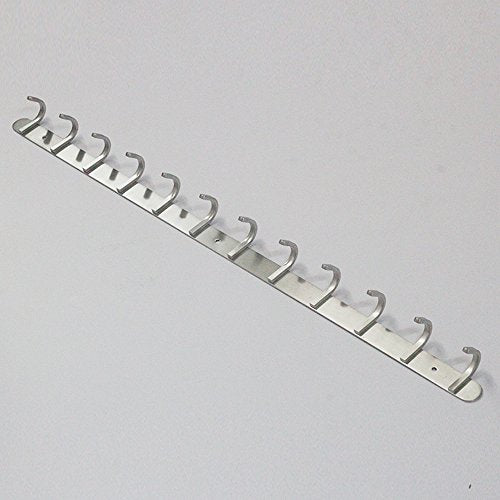 Hook/Coat Rack with 12 Square Hooks-Modern Wall Mounted - Ultra Durable with Solid Steel Construction,Brushed Stainless Steel Finish,Super Easy Installation,Rust and Water Proof. - style: 12 Square Hooks