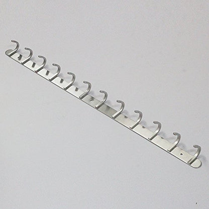 Hook/Coat Rack with 12 Square Hooks-Modern Wall Mounted - Ultra Durable with Solid Steel Construction,Brushed Stainless Steel Finish,Super Easy Installation,Rust and Water Proof. - style: 12 Square Hooks