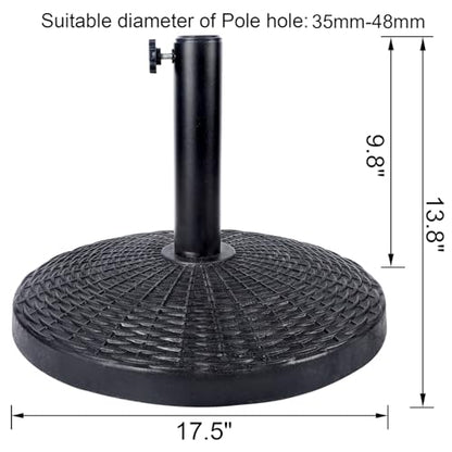 26.5 lbs Heavy Duty Patio Market Umbrella Base Stand - size: 17.5"