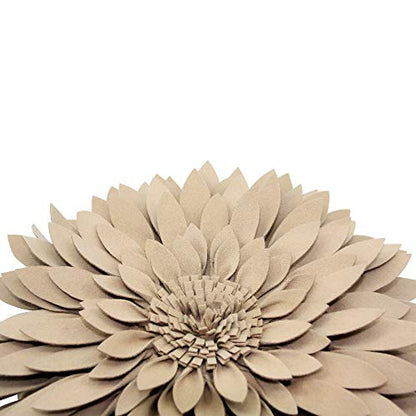 Contempo Lifestyles 3D Daisy & Sunflower Decorative Pillow - 14.5" Flower, 13" Pillow with Insert, Latte - color: Latte