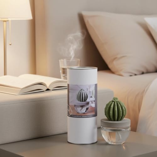 Reed Diffuser Set Ceramic Cactus Fragrance Diffuser-White Flower 3.38 fl oz (100 ml), Home Fragrance Reed Diffuser for Bathroom Office Living Room Dining Table Decor