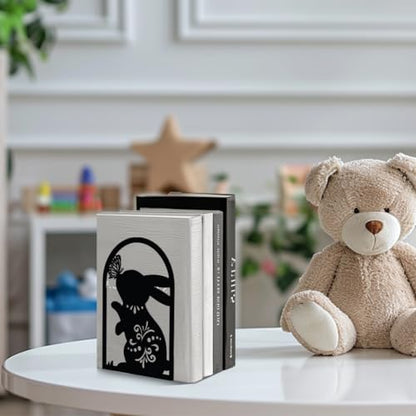 5.3"x4.3"x7.9" Metal Bookends, Heavy Duty Book Ends for Shelves | Rocket Theme Cast Iron Book Supports, 1 Pair Decor Stoppers for Desk, Library, Office & Home Shelves - style: Rocket