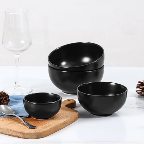 Selamica Ceramic Dipping Bowls 4 oz, Mini Dip Bowls Set of 6 for Sauce, Condiment, Side Dish, Charcuterie Board, Microwave Dishwasher Safe, Matte Black - color: Matte Black, size: 4 Oz