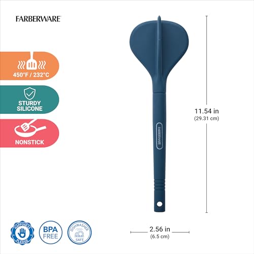 Farberware Professional Silicone Meat Masher and Ground Beef Chopper Tool - Blue, Heat Resistant to 450F, Nonstick Safe, Dishwasher Safe Potato Masher and Meat Chopper - color: Blue