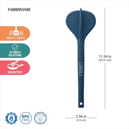Farberware Professional Silicone Meat Masher and Ground Beef Chopper Tool - Blue, Heat Resistant to 450F, Nonstick Safe, Dishwasher Safe Potato Masher and Meat Chopper - color: Blue