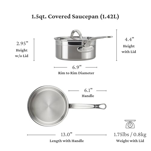 Hestan - ProBond Collection - Professional Clad Stainless Steel 10-Piece Ultimate Cookware Set, Induction Cooktop Compatible - style: 10 Piece