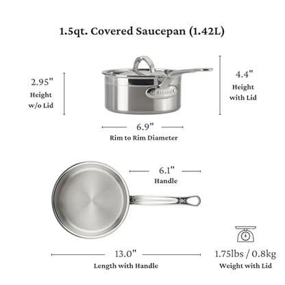 Hestan - ProBond Collection - Professional Clad Stainless Steel 10-Piece Ultimate Cookware Set, Induction Cooktop Compatible - style: 10 Piece