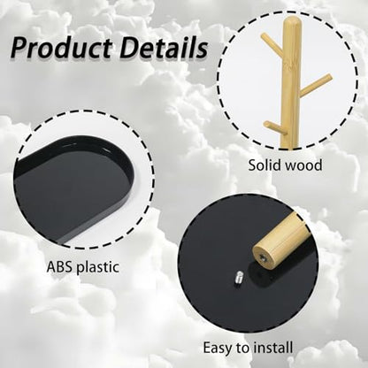 Black Multi-Functional Key Tray, Wood Key Bowl Jewelry Tray, 3-Tier Hanging Organizer for Entryway/Rings Phone Bracelets Watches - color: Black plastic