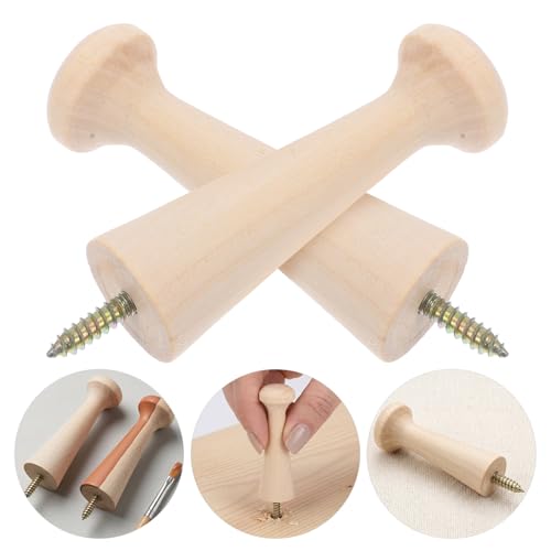 14pcs Wood Peg Wall Hooks for Hanging Clothes and Towels, DIY Painting Unfinished Spiral Screw Mount Wooden Hooks, Natural Looking Minimal Style for Bedrooms and Entryways