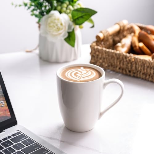 GBhome White Coffee Mugs Set of 12, 12 oz Ceramic Coffee Cups | Classic COffee Mugs for Home,Office&Restaurant,Tea/Espresso/Cappuccino. Dishwasher&Microwave Safe - color: Off White 2, size: 12 oz (12 Piece Set)