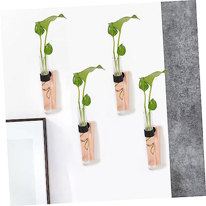 Happyyami Hanging Hydroponic Planter Set Air Plant Wall Holder Indoor Plant Vase Wall Mount Propagation Station