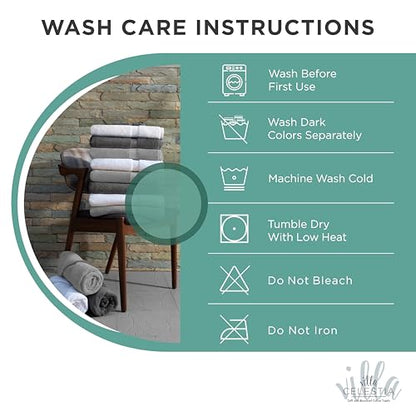 Villa Celestia Cotton Hand Towels Set of 4, 16 x 28, Oeko-TEX Certified, Quick Dry, Teal - color: Teal, size: Hand Towel - Pack of 4