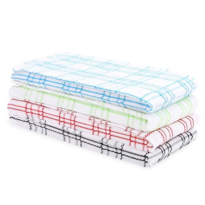 HOMEFRONT Kitchen Towels, 17.5'×27', Premium Cotton Blend Dish Towels Set of 4 - color: White Based Multicolor Striped, size: 17.5'x27'
