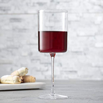 JoyJolt Claire 14oz Red Wine Glass Set, Large Wine Glasses Set of 2, Elegant Crystal Wide Rim Stemware, Modern Glasses with Stem, Made in Europe Stemmed Glassware for Unique Gifts - style: Red Wine Glasses
