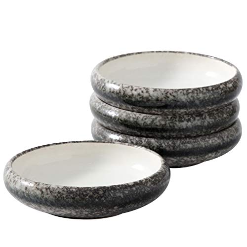 Uaral Serving Dishes,Salad Plate,Japanese Stoneware Appetizer Plate,Set Of 4,5.5 Inch,14 oz(White) - color: White