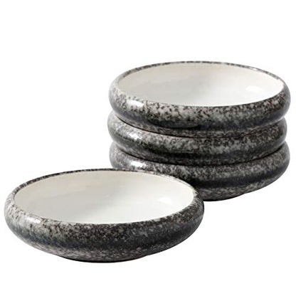 Uaral Serving Dishes,Salad Plate,Japanese Stoneware Appetizer Plate,Set Of 4,5.5 Inch,14 oz(White) - color: White