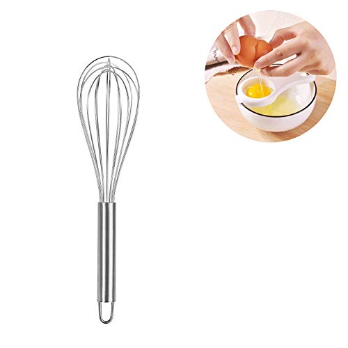 10" Stainless Steel Whisk - Multifunctional Kitchen Whisk with Egg Separator