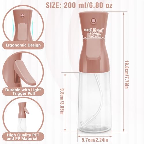Spray Bottle For Hair,Continuous Water Mister for Hairstyling, Salons, Cleaning, Plants,Essential Oil Scents,Ultra Fine Mist Sprayer,6.8 OZ /200 ML-nude pink - color: Nude Pink