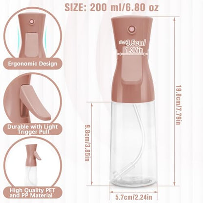 Spray Bottle For Hair,Continuous Water Mister for Hairstyling, Salons, Cleaning, Plants,Essential Oil Scents,Ultra Fine Mist Sprayer,6.8 OZ /200 ML-nude pink - color: Nude Pink