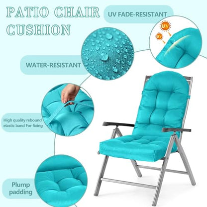 Yddsky Adirondack Chair Cushion, Rocking Cushions 44x19.4x4 inch, High Back Patio Recliner Cushion of Upper and Lower with Ties, Sunscreen and Fade-Resistant Turquoise,2 - color: Black
