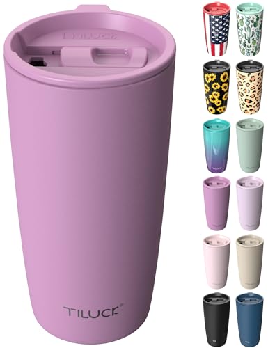 TILUCK 20 oz Insulated Coffee Tumbler with BPA-Free Lid | Travel Coffee Mug, Dishwasher Safe, Cup Holder Friendly, Double-Wall Vacuum Insulation for Hot & Cold Drinks, Matte Lilac - color: Matte Lilac, size: 20 Ounces