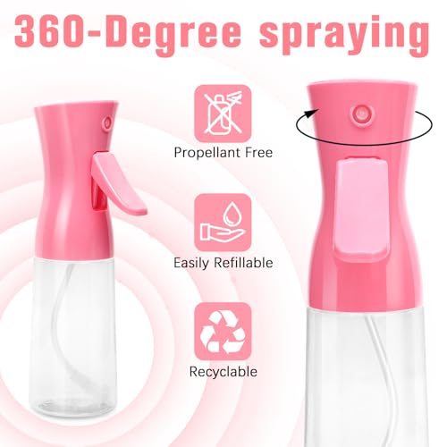 Spray Bottle For Hair,Continuous Water Mister for Hairstyling, Salons, Cleaning, Plants,Essential Oil Scents,Ultra Fine Mist Sprayer,6.8 OZ /200 ML-pink(Christmas Gifts) - color: Bright Pink