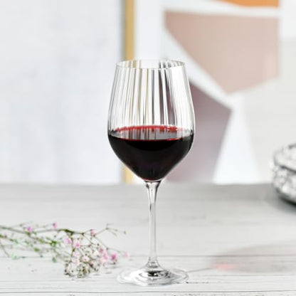 KROSNO Red Wine Glasses Set of 4, 15.2 oz, Lumi Collection | Wine Tumbler with Stem, Lead-Free Crystal Glassware, Drinking Glasses, Riedel Cups, Home & Restaurant, Dishwasher Safe - style: Chic