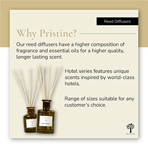 PRISTINE Swiss Château/Inspired by Hilton Reed Diffuser - Home & Bathroom | Fresh Cut Rose, Tangerine, Cedarwood Oil Reed Diffuser Set | Oil & Reed Diffuser Sticks, Home & Office Decor, Fragrance Gift - size: 1.69 fl oz