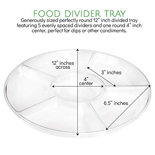 Plasticpro 6 Sectional Round Plastic Serving Tray/Platter (4, Clear) - color: Clear