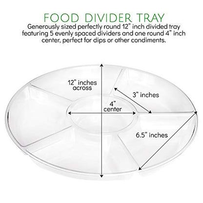 Plasticpro 6 Sectional Round Plastic Serving Tray/Platter (4, Clear) - color: Clear