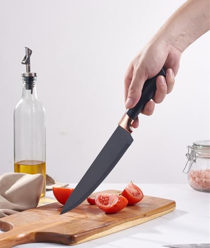 Kitchen Cooking Utensils and Knife Set with Block, 19 Pieces Cooks Cutting Set 11 Silicone Utensils Tool 5 Pcs Sharp Stainless Steel Chef Knives Scissors Whisk Tongs and Cutting Board (Black) - color: Black