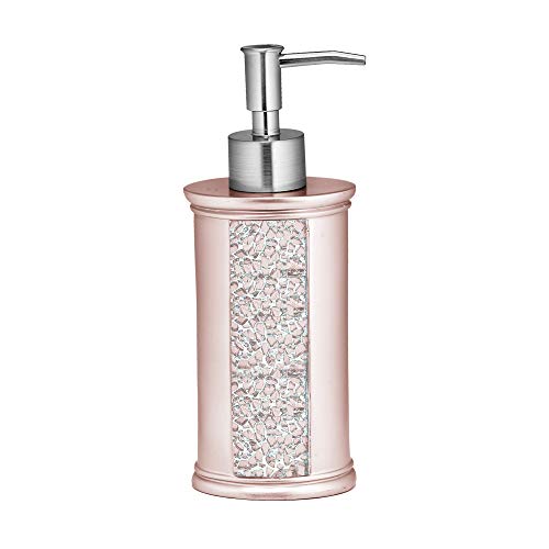 Zahari Home Sinatra Soap Dispenser/Lotion Pump Unique Design Bling Glass Mosaic Décor, Blush - color: Blush