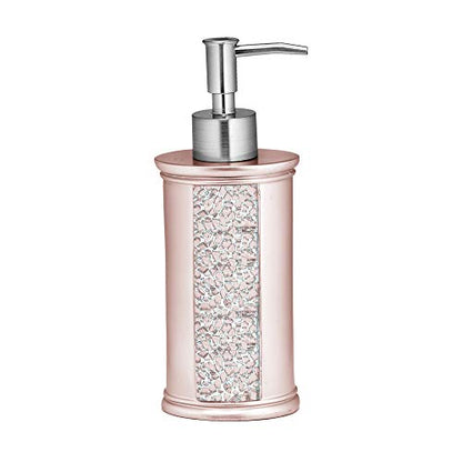 Zahari Home Sinatra Soap Dispenser/Lotion Pump Unique Design Bling Glass Mosaic Décor, Blush - color: Blush