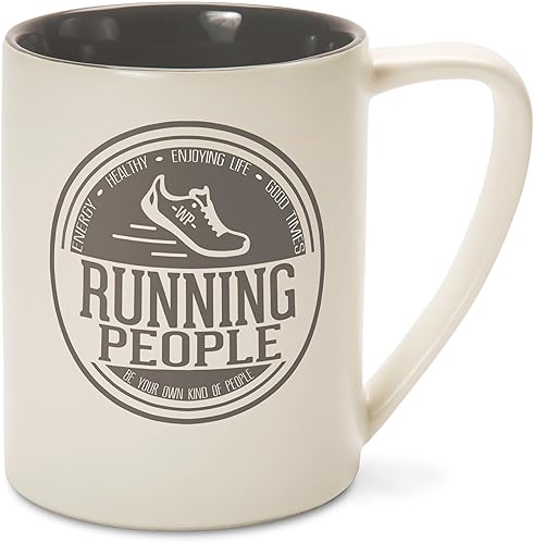 Pavilion - Running People - Gray & Cream 18 oz Coffee Mug