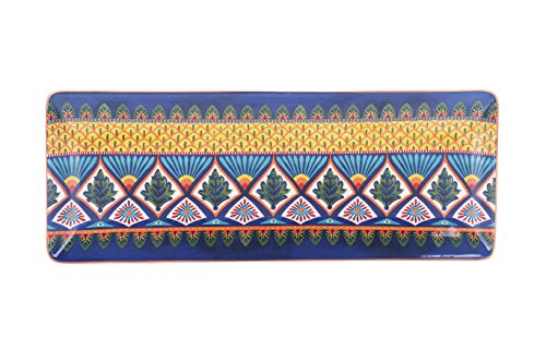 Bico Havana Ceramic 14 inch Rectangular Serving Platter, Set of 2, for Serving Salad, Pasta, Cheese, Ham, Appetizer, Microwave & Dishwasher Safe - style: Havana