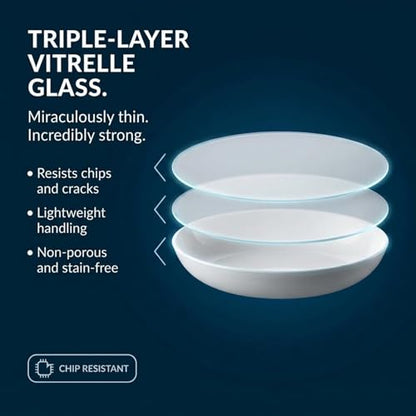 Corelle 4-Pc Versa Bowls for Pasta Salad and More, Service for 4, Durable and Eco-Friendly 30-Oz, Compact Stack Bowl Set, Microwave and Dishwasher Safe, White - size: 30oz Meal Bowls