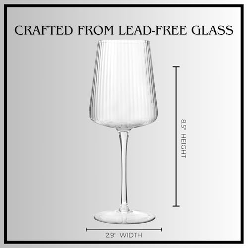 ARTLAND Soho Optic 14 oz Goblet, Set of 4 - Elegant Design, Versatile Use for Wine, Cocktails, and Beverages, Durable Construction, Great for Gatherings, Easy to Clean, Thoughtful Gift Idea (Clear) - color: Clear, style: Goblet (4-Piece)