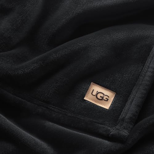 UGG Coco Twin Bed Blanket, Luxury Fleece Blanket, 68" x 92", Black | Fits Twin and Twin Xl Beds, Bedding Essentials, Housewarming Gift, Back To College, Xl Throw Blanket, Hypoallergenic - color: Black, size: Twin