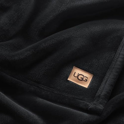 UGG Coco Twin Bed Blanket, Luxury Fleece Blanket, 68" x 92", Black | Fits Twin and Twin Xl Beds, Bedding Essentials, Housewarming Gift, Back To College, Xl Throw Blanket, Hypoallergenic - color: Black, size: Twin