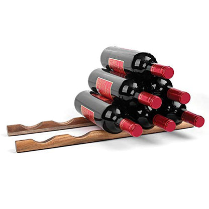 Ironwood Gourmet Compact Wooden Wine Rack Bottle Holder, Acacia Wood 15 Capacity Countertop Wine Bottle Rack - size: 15 Bottles