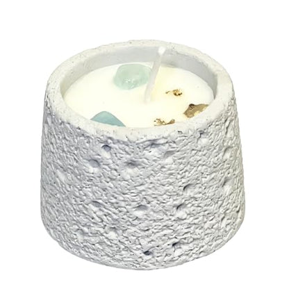 Scented Candle, Soy Candle, Non-Toxic Aroma Candles, White Musk Scented, Aquamarine Crystal, Best Smelling Candle, Gift for Women and Men (Net wt. 200g)