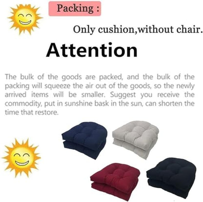 2 Pack Patio Chair Cushion 19x19x3 Inch Indoor & Outdoor Chair Cushions Waterproof Seat Cushion for Patio Furniture Tieless Anti-Slip Tufted Chair Cushion(Dark Gray) - color: Dark Gray