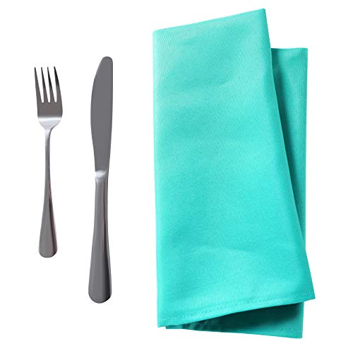 Bailarina Cloth Napkins Set of 80,17x17 inches Dinner Napkins Cloth Washable,Polyester Square Table Cloth Napkin Bulk with Hemmed Edges Ideal for Banquets, Parties and Weddings-Turquoise - color: Turquoise
