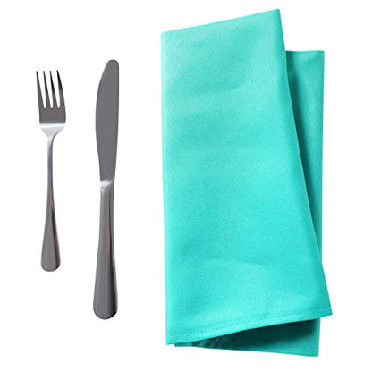 Bailarina Cloth Napkins Set of 80,17x17 inches Dinner Napkins Cloth Washable,Polyester Square Table Cloth Napkin Bulk with Hemmed Edges Ideal for Banquets, Parties and Weddings-Turquoise - color: Turquoise